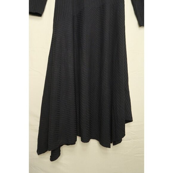 ASOS Black Maxi Dress Women's Size 6 Asymmetrical Tiered Long Sleeve Scoop Neck - Picture 5 of 9